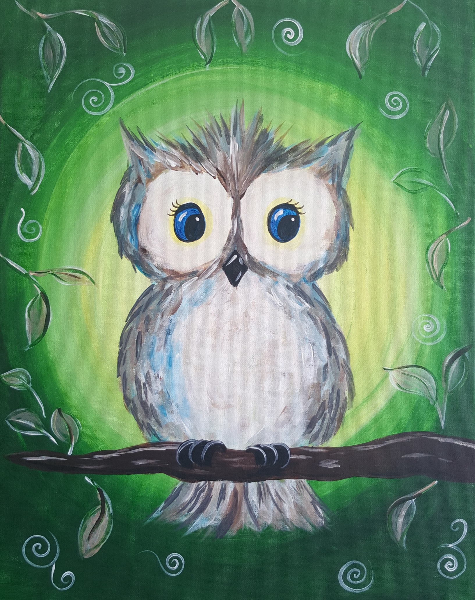 owl with paintbrush clipart